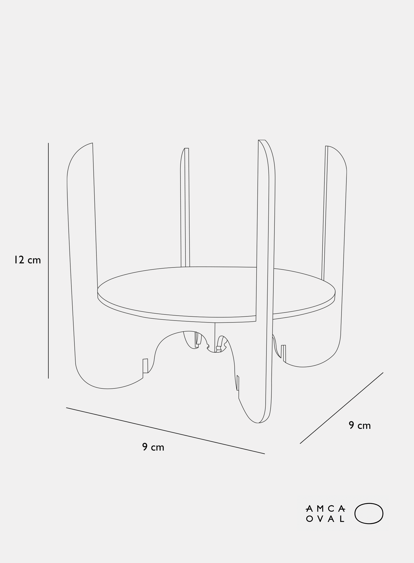 Large bougeoir Aurora - METAL ALLUMINIUM - AMCA OVAL