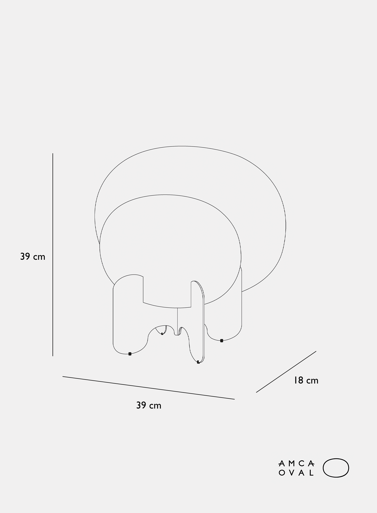 Lampe Aurora : "TANGERINE" - THERMOLAQUE COLOR - AMCA OVAL
