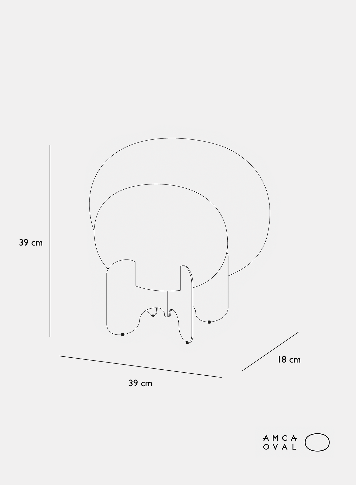 Lampe Aurora : "TANGERINE" - THERMOLAQUE COLOR - AMCA OVAL