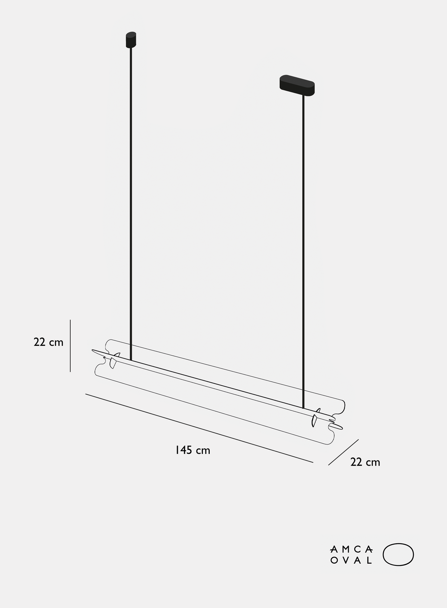 Suspension néon LED Aurora - METAL ALLUMINIUM - AMCA OVAL