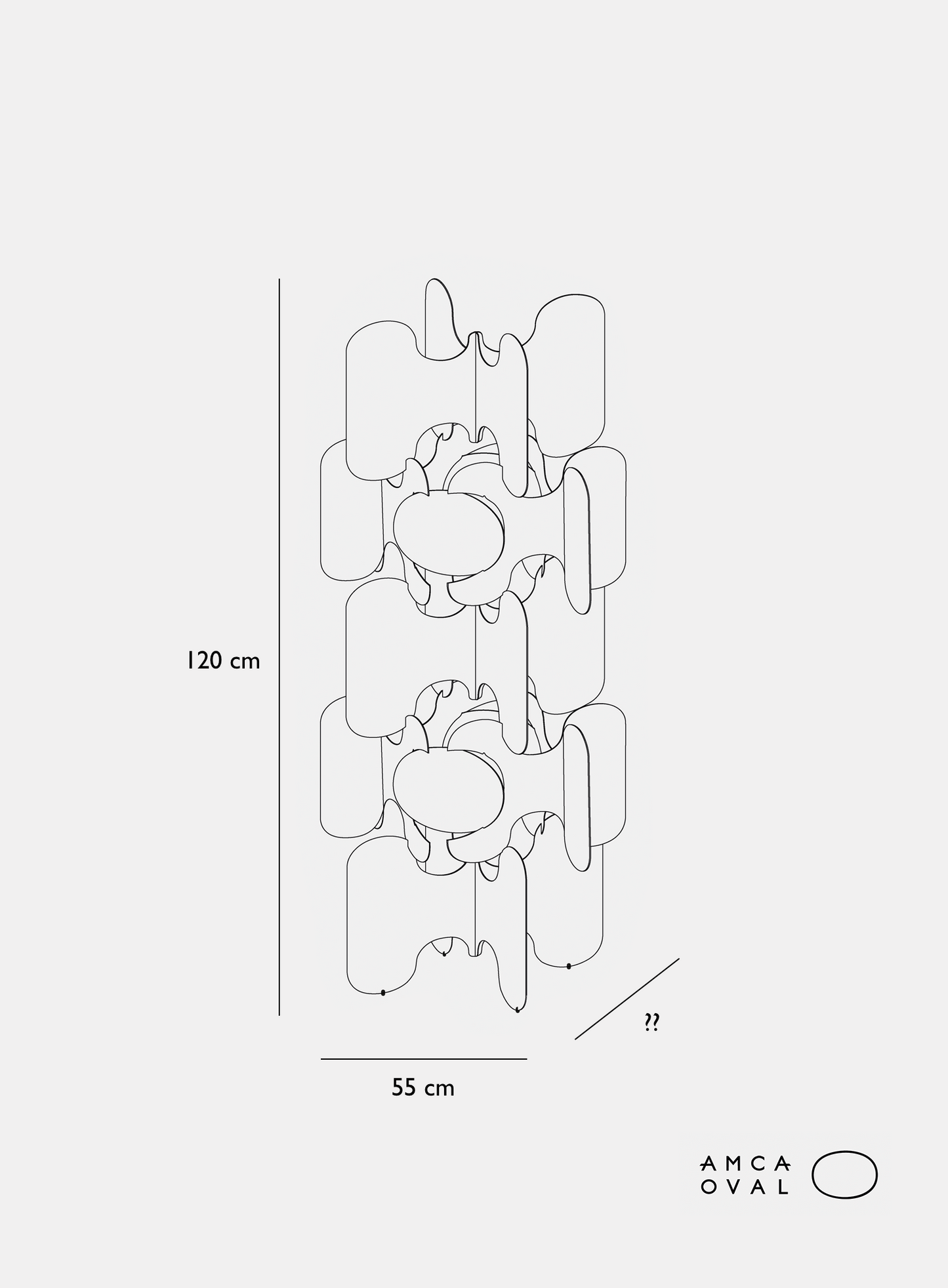 Tours lumineuses Aurora Modular System - METAL ALLUMINIUM - AMCA OVAL