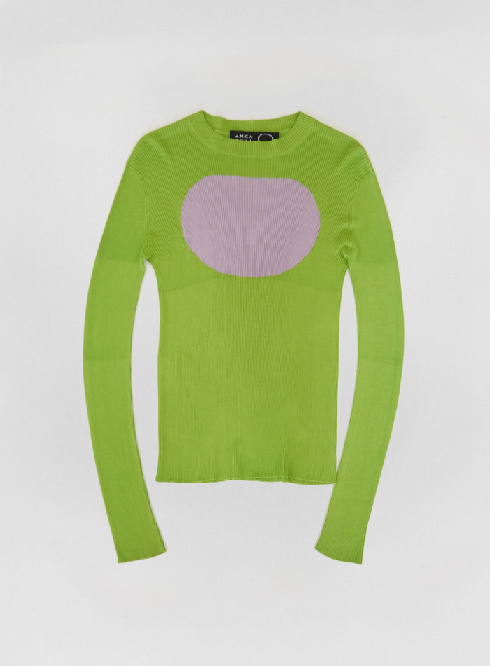Haut Oval Colorama manches longues Vert