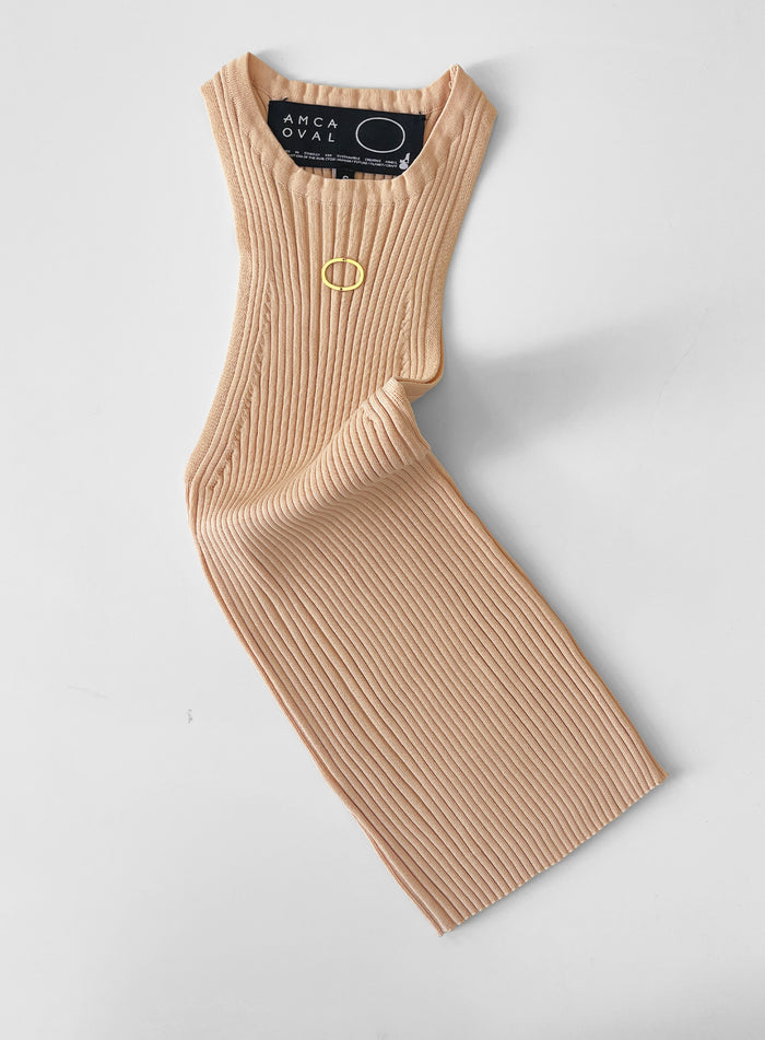 Débardeur brodé Oval Beige