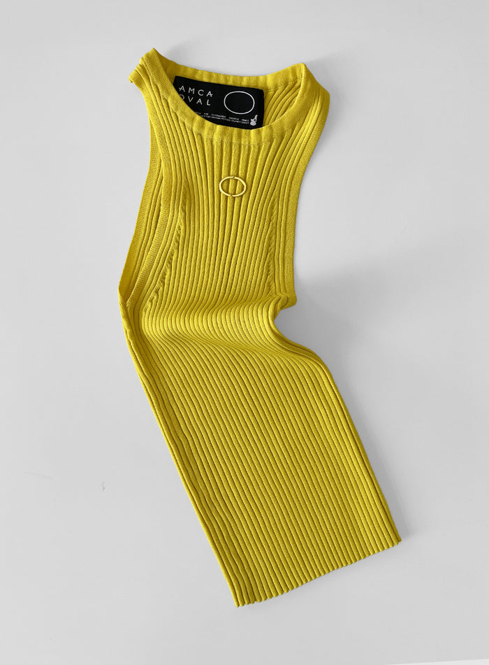 Débardeur brodé Oval Jaune