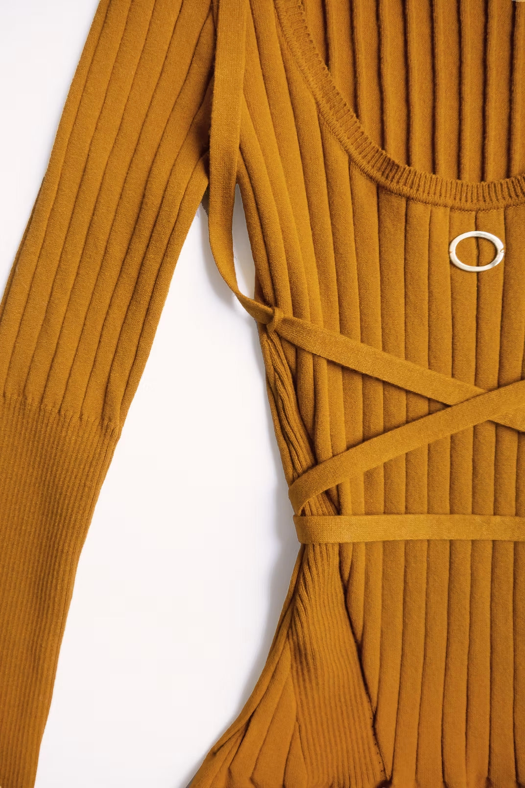 Long-sleeved bodysuit in eco-viscose knit