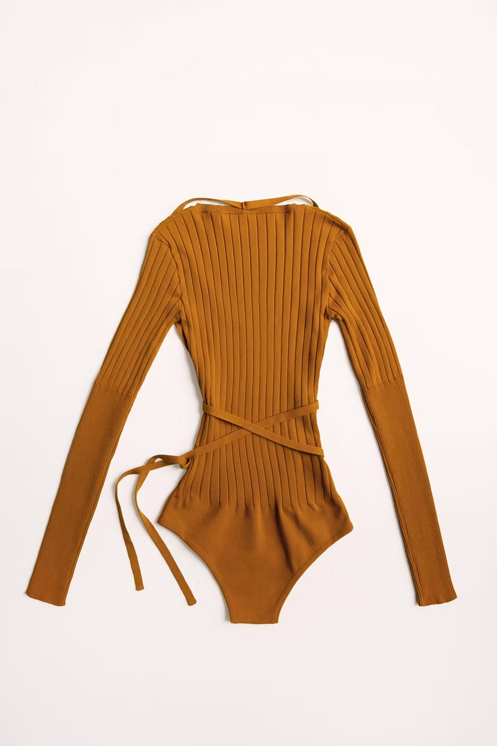 Body marron manches longues en maille eco-viscose - BODY - AMCA OVAL