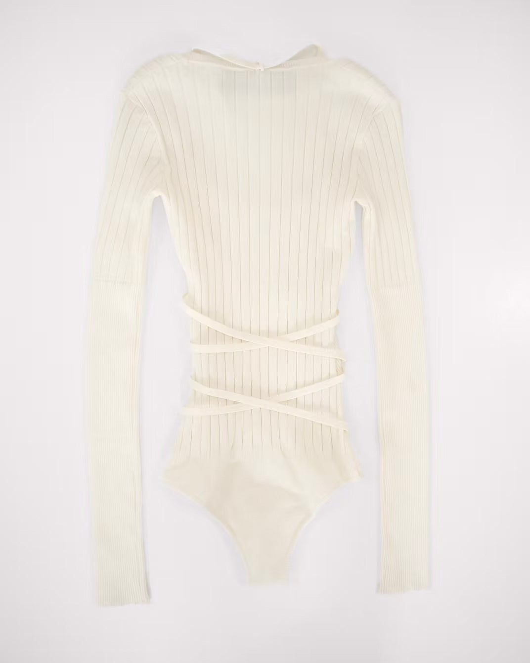 Body ivoire manches longues en maille eco-viscose - BODY - AMCA OVAL