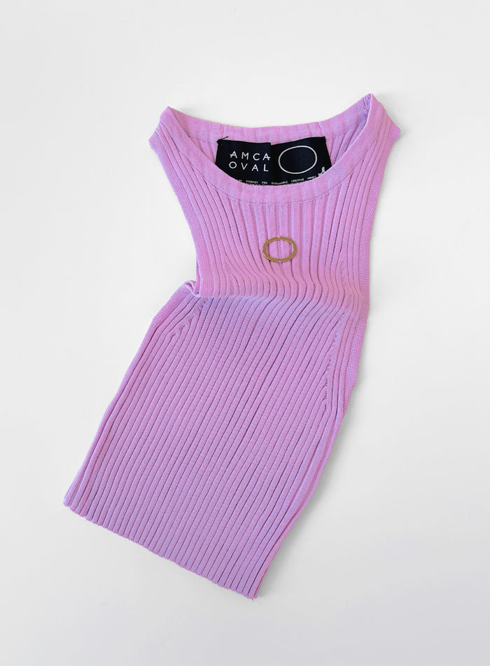 Débardeur brodé Oval Crop Lila