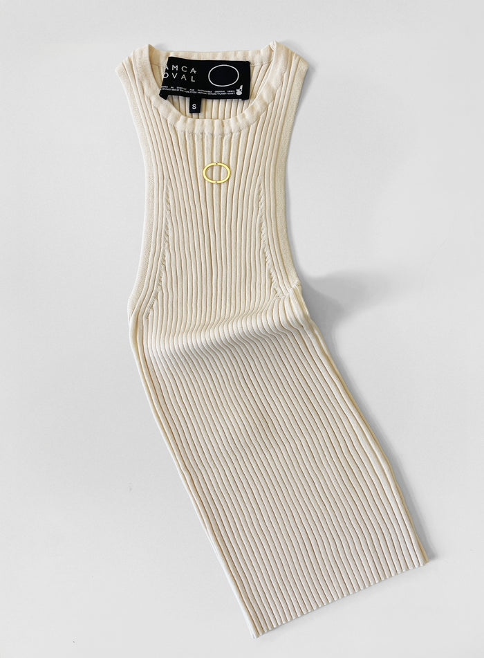 Débardeur brodé Oval Ivory