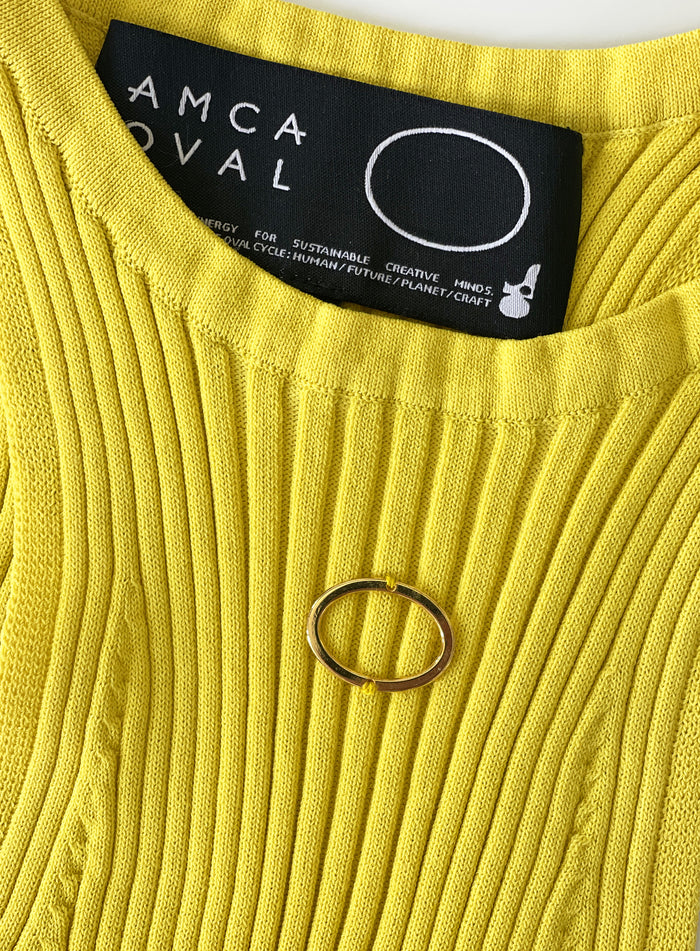 Débardeur brodé Oval Jaune