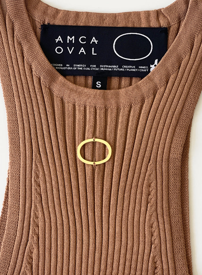 Débardeur brodé Oval Light Brown