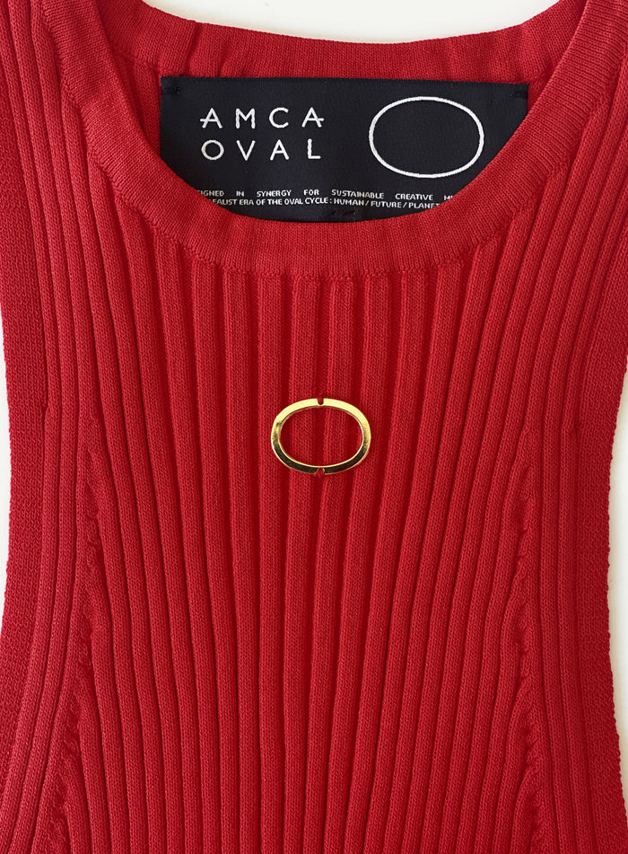 Débardeur brodé Oval Rouge