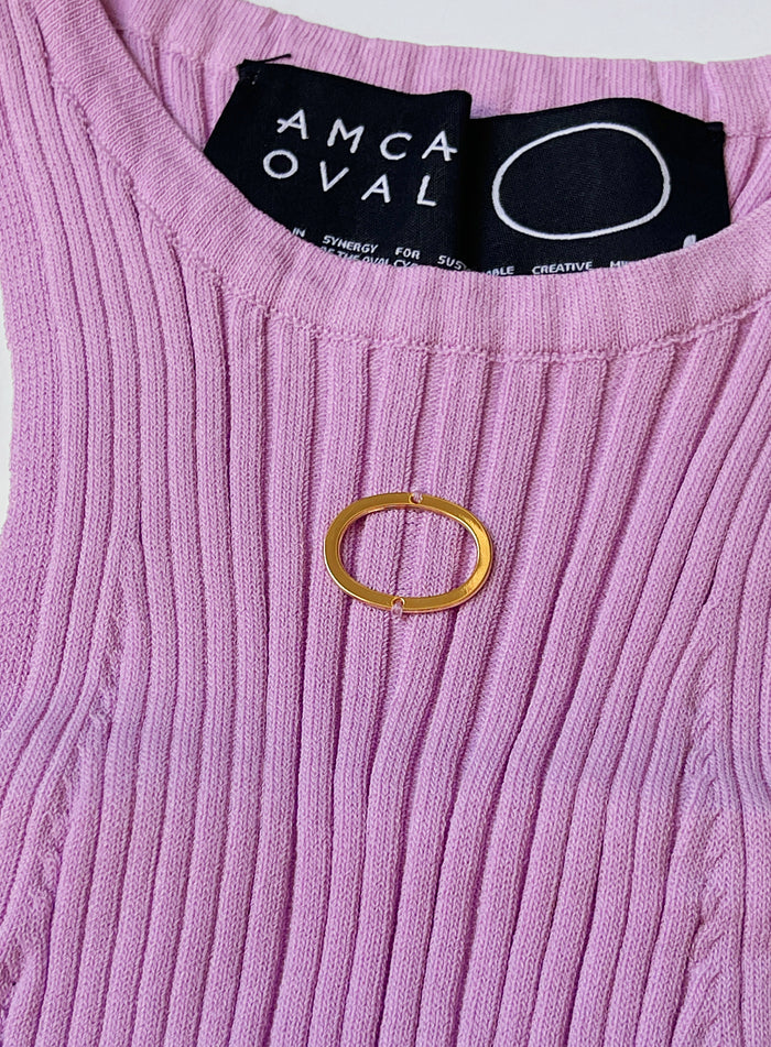 Débardeur brodé Oval Crop Lila