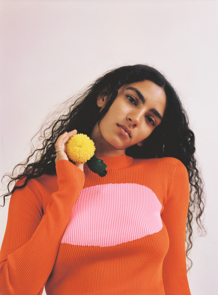 Haut Oval Colorama manches longues Orange Rose