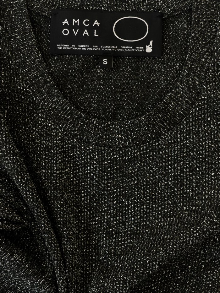 Top manches courtes noir brillant