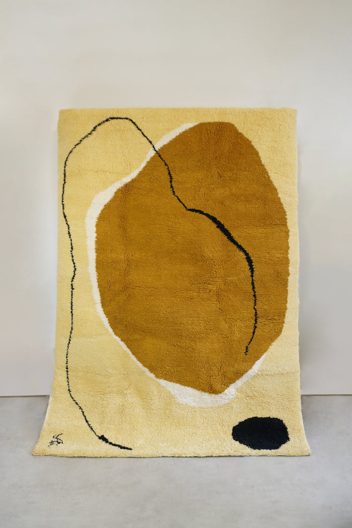 Tapis Vibrations Jaune Pièce Unique