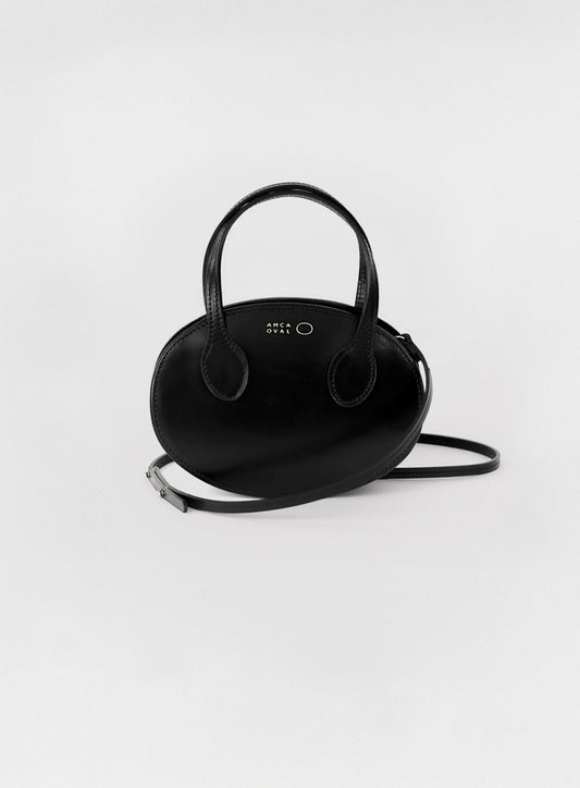 Mini sac Oval Cuir Noir