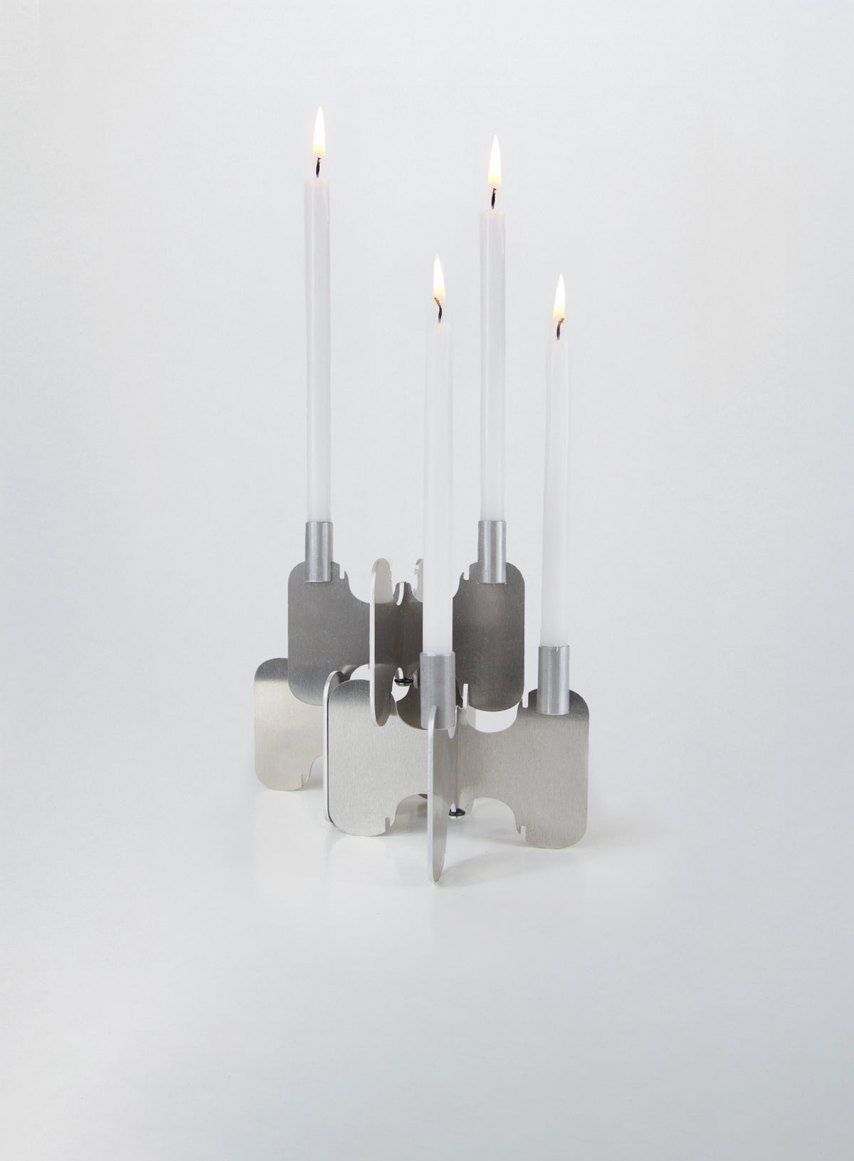 oval metal candle holder light aurora modular aluminium