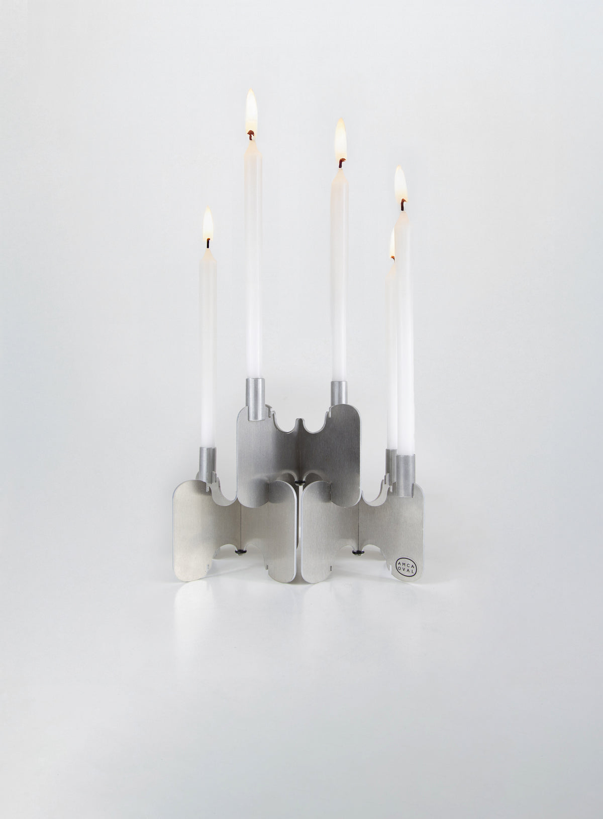 Trio bougeoirs modulaires Aurora - METAL ALLUMINIUM - AMCA OVAL