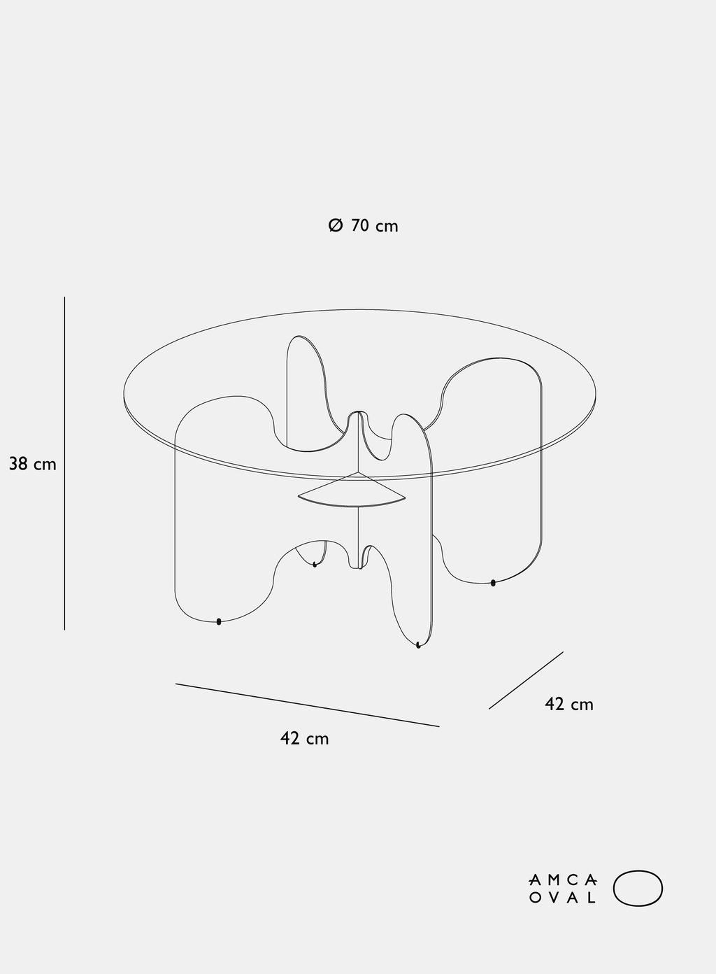 Table basse Aurora - METAL ALLUMINIUM - AMCA OVAL
