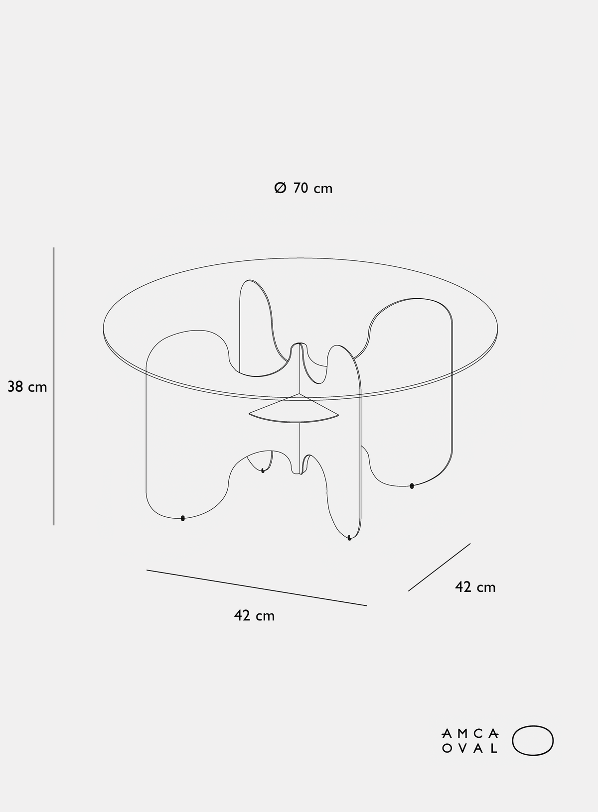 Table basse Aurora - METAL ALLUMINIUM - AMCA OVAL