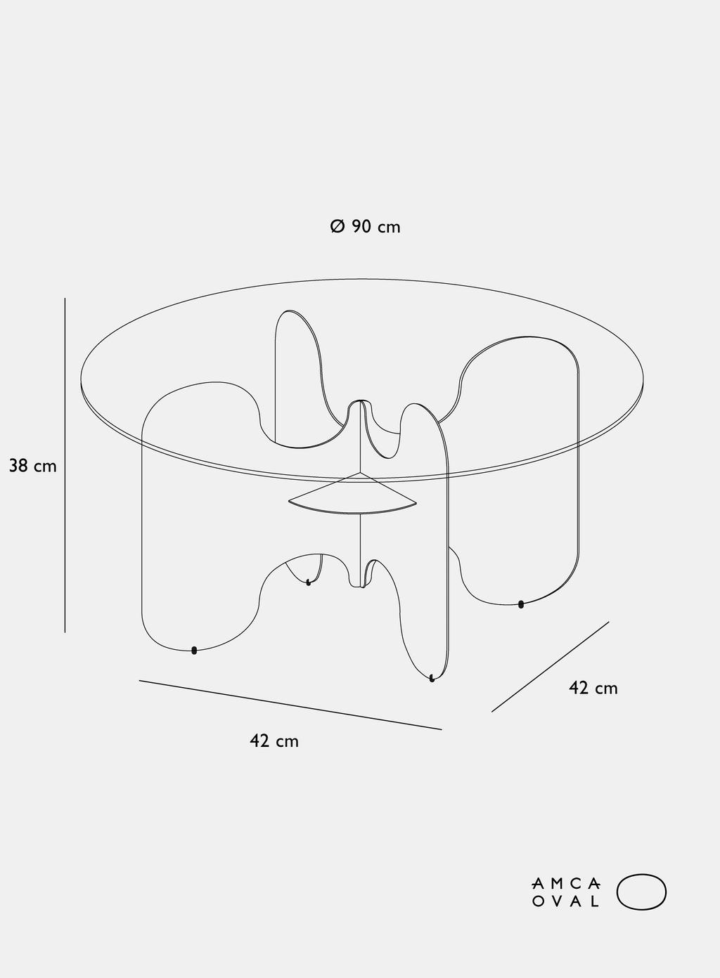 Table basse Aurora - METAL ALLUMINIUM - AMCA OVAL