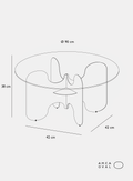 Table basse Aurora - METAL ALLUMINIUM - AMCA OVAL