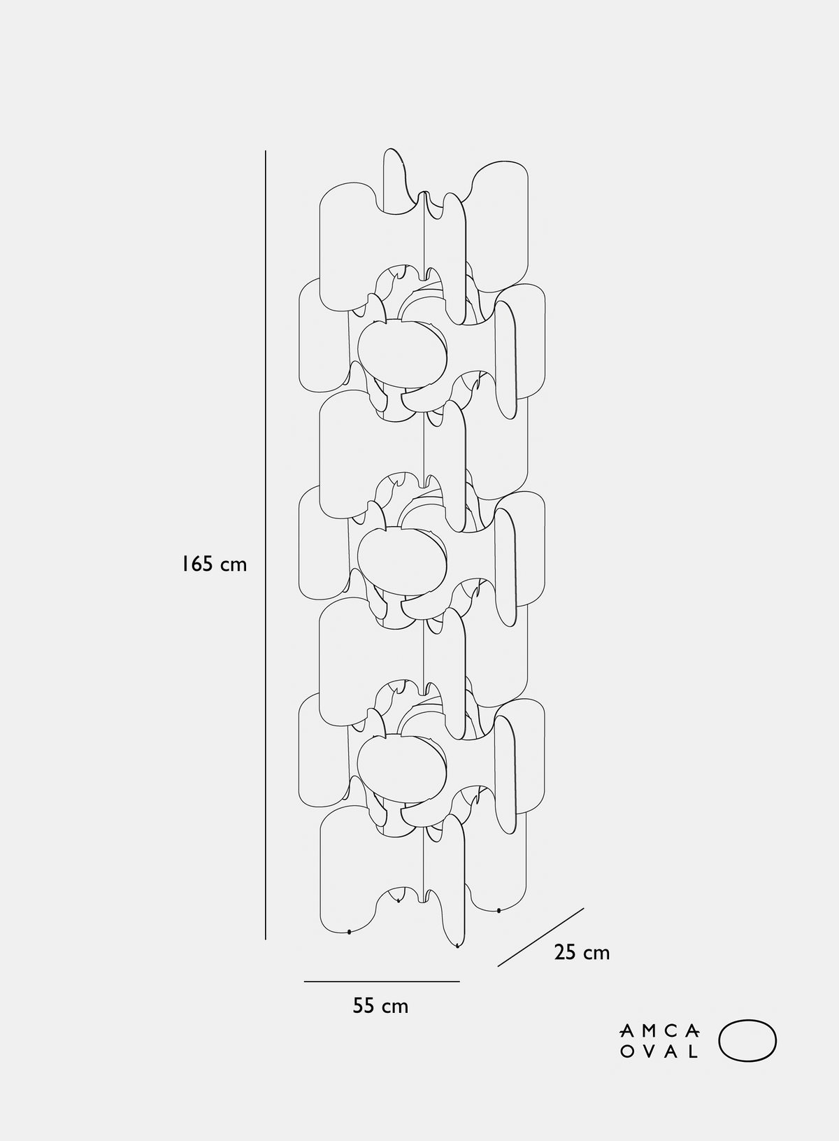 Tours lumineuses Aurora Modular System - METAL ALLUMINIUM - AMCA OVAL