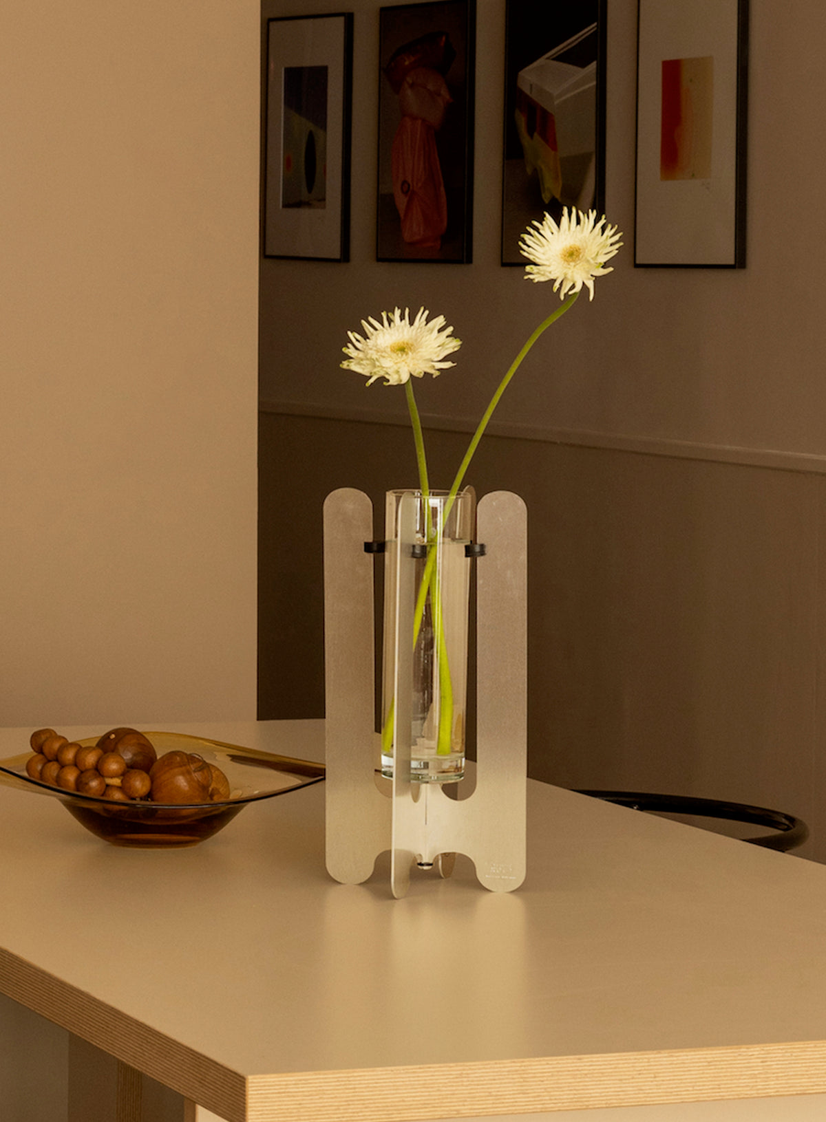 Modern flower vase by AMCA Oval — minimalist design, sculptural aluminium metal , creative interior design , collectible home decor.
