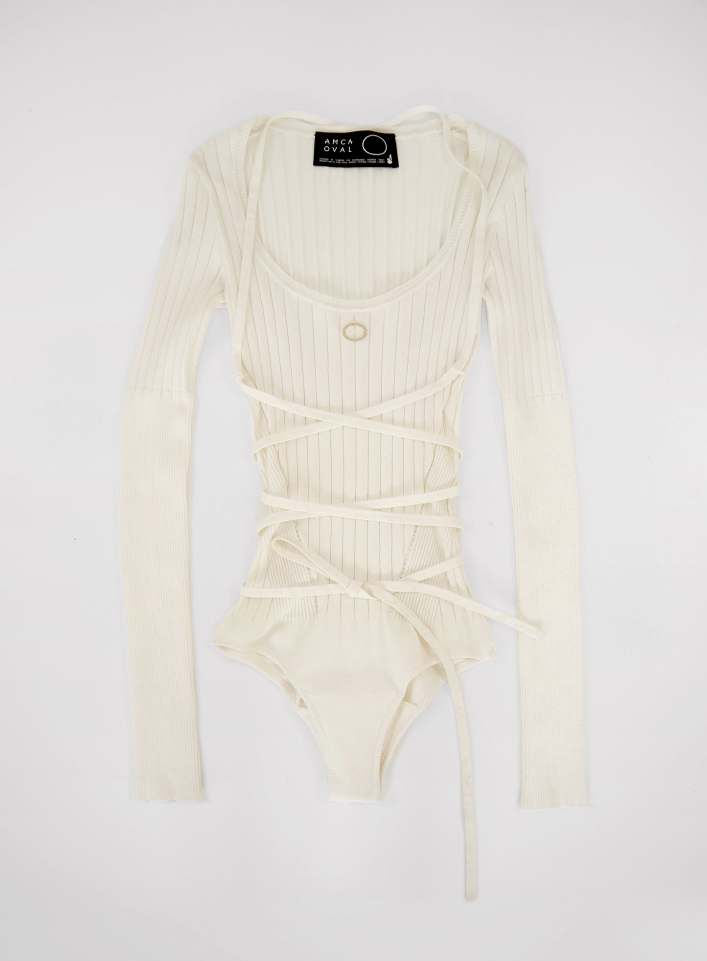 Body ivoire manches longues en maille eco-viscose