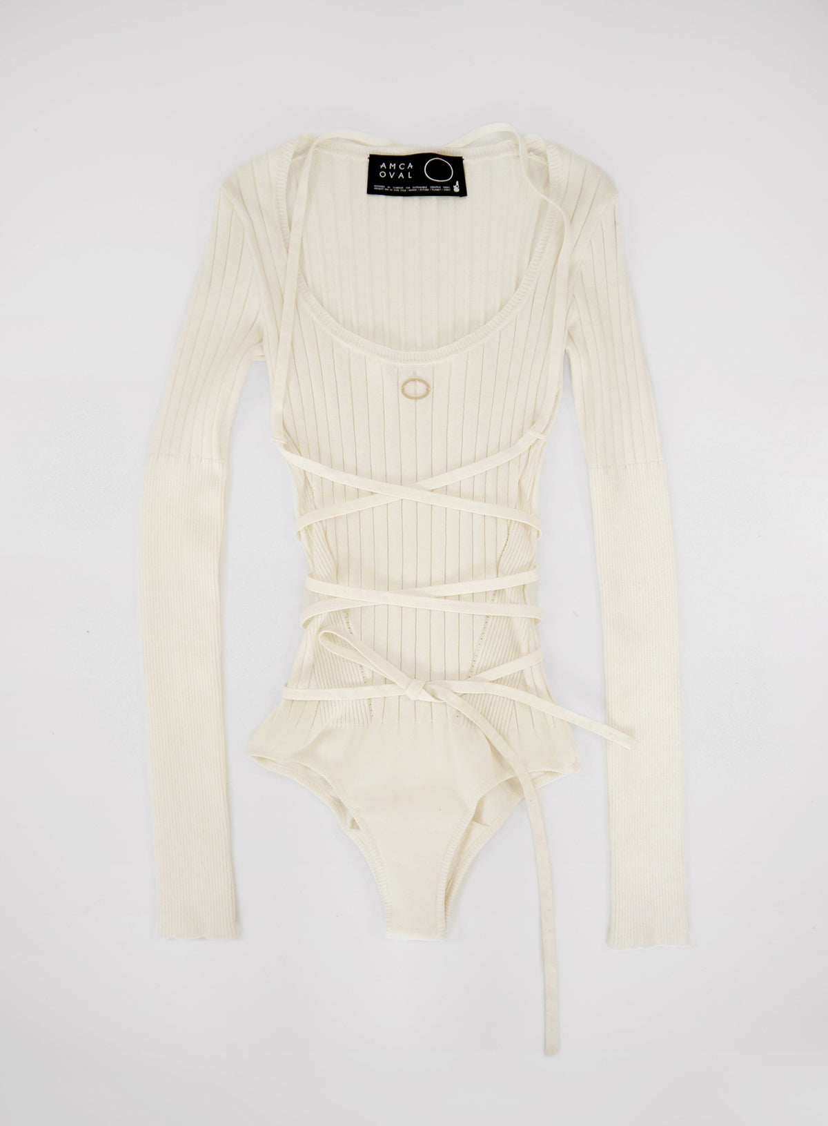 Body ivoire manches longues en maille eco-viscose - BODY - AMCA OVAL