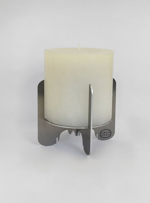Large bougeoir Aurora - METAL ALLUMINIUM - AMCA OVAL