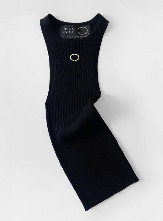 Débardeur brodé Oval Noir