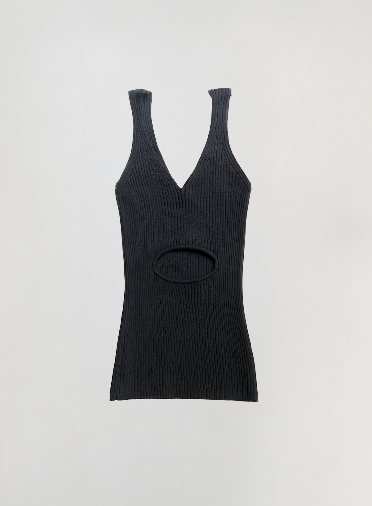 Débardeur noir perforé Oval - TANK TOP - AMCA OVAL