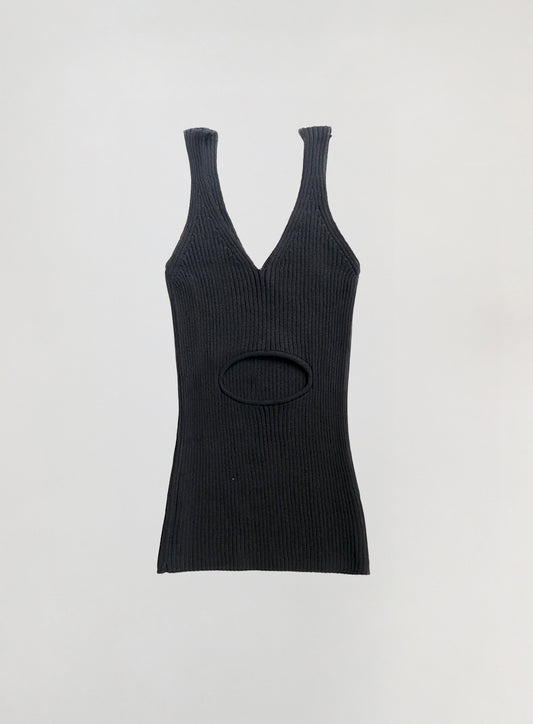 Débardeur noir perforé Oval