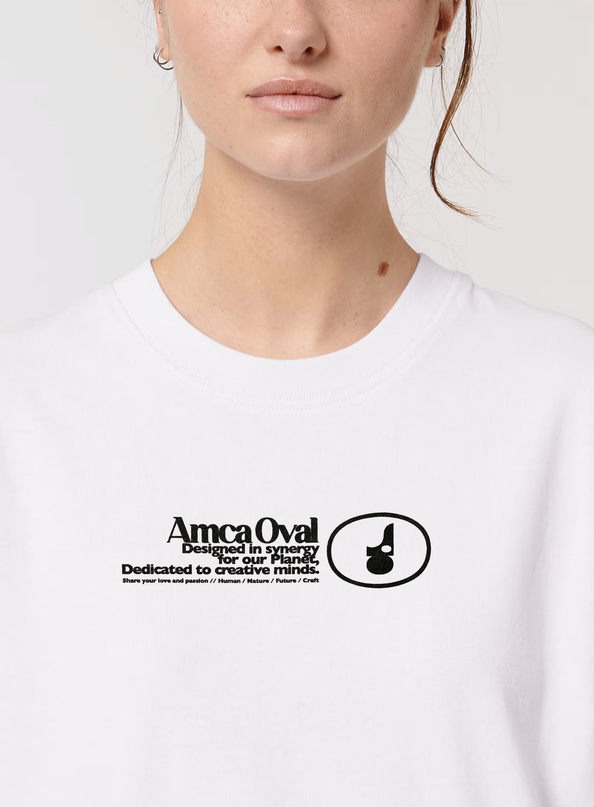 T-Shirt Blanc Imprimé - TSHIRT - AMCA OVAL