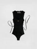 Body noir en maille sans manches eco-viscose - BODY - AMCA OVAL